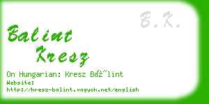 balint kresz business card